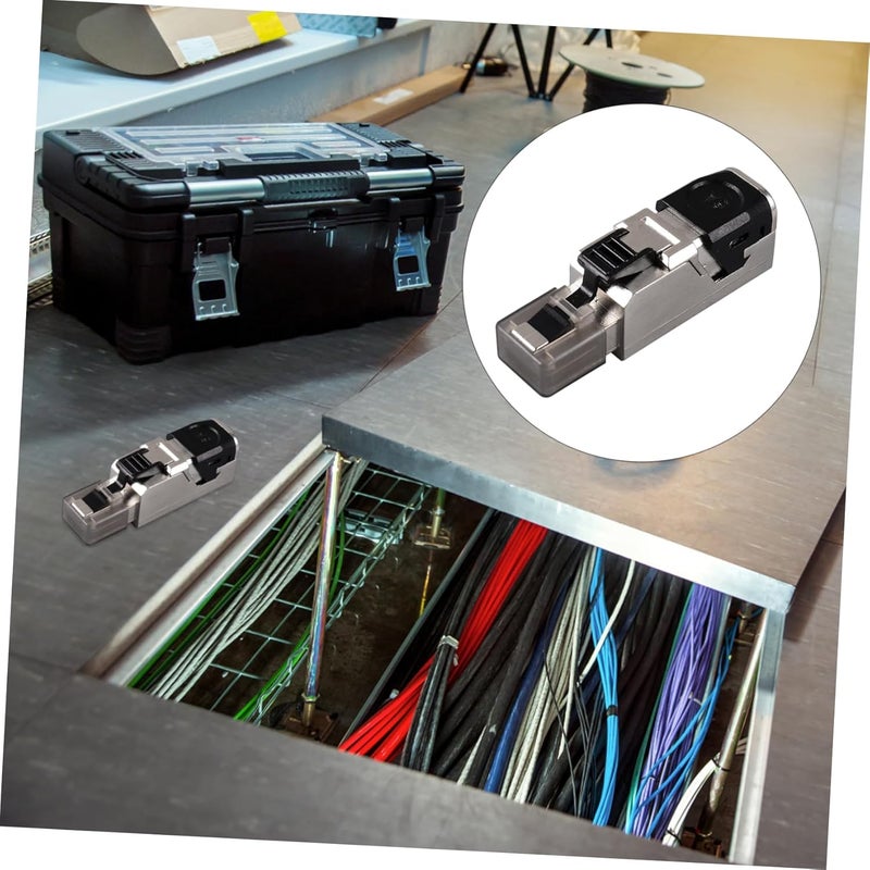 Gold Plated Cat6a Shielded Pass Through RJ45 Ethernet Connector Crimp Tool Easy Installation - Image 2